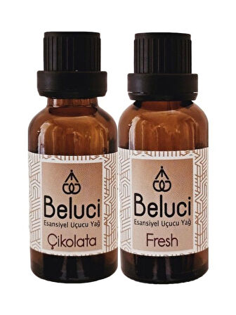 Çikolata + Fresh (Oda Kokusu Aroma Terapi Buhurdanlık/Difüzör Yağı) Set 2 Adet x 30 ml