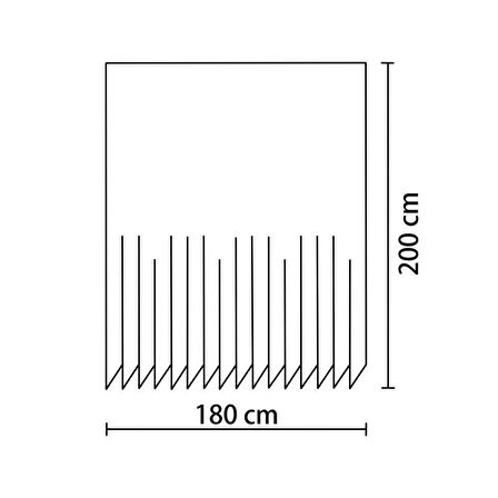 Prado Kır Banyo Perdesi, Duş Perdesi 180x200cm ASKI HEDİYELİ