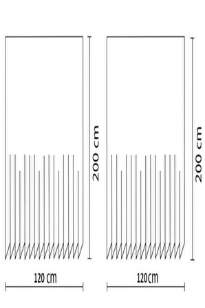 Çift Kanatlı 2x120x200 cm Banyo Perdesi