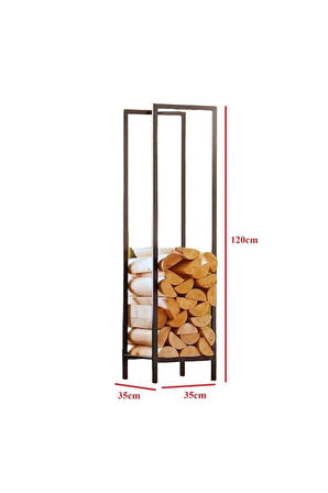 Prado Lignum Dekoratif Metal Odunluk Şömine Odun Sehpası 120CM