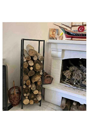 Prado Lignum Dekoratif Metal Odunluk Şömine Odun Sehpası 120CM