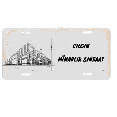 Mimara Mühendise Özel Metal Ofis Tabelası - İnşaat Mühendisi Dekoratif Duvar Levhası 14.5 x 29.5 cm