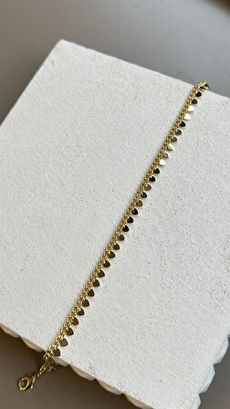 Kalp Pullu Bileklik - Altın