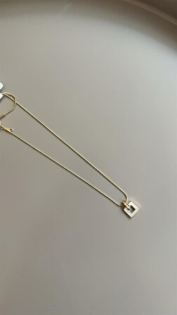 Sedefli Halka Kolye - Altın