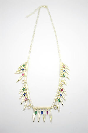 Taş Sallantılı Marka Kolye - Altın