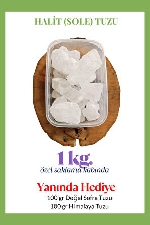 Halit Kristal Himalaya Tuzu 1 Kg. Berrak Kristal Tuz - Kristal Sole Tuzu Halit Tuz 1000 Gr. - HEDİYELİ