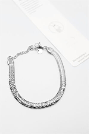 Yılan Zincir Bileklik - Gümüş
