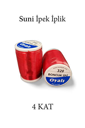 Oyalı 4 Kat Suni İpek İplik İğne Oyası Boncuk İpi Tığ Oyası No:320