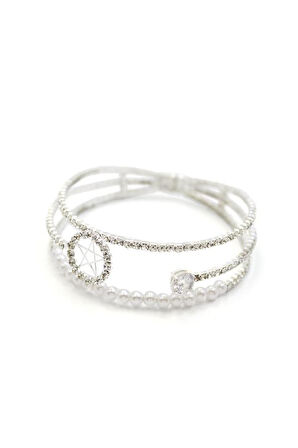 İncili Su Yolu Bileklik - Gümüş