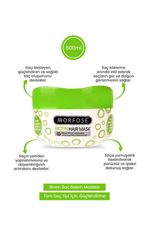 Biotin Saç Maskesi 500 ML - Gür ve Dolgun Saçlar - mrfs