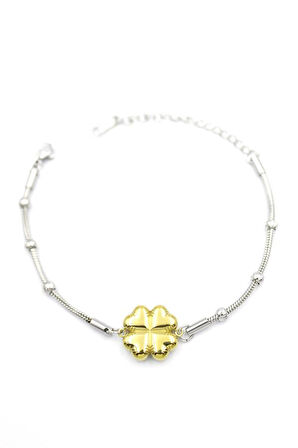 Yonca Zincir Bileklik - Altın