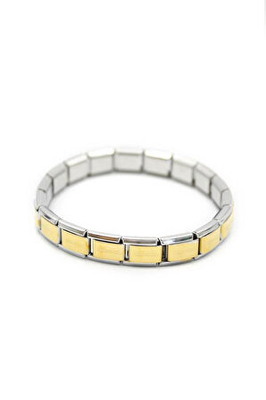 Lastikli Çelik Bilezik - Altın