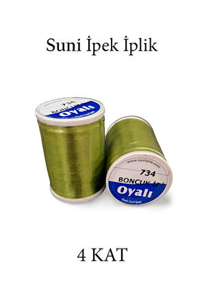 Oyalı 4 Kat Suni İpek İplik İğne Oyası Boncuk İpi Tığ Oyası No:734