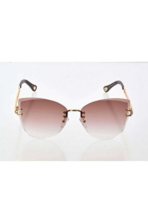 Kadın Lüks Kehverengi Renkli Cam Güneş Gözlüğü - Moda Gözlük