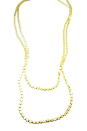 Ezme Zincir Kolye - 90cm - Altın