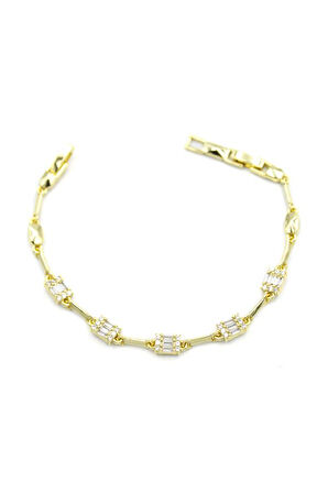 Baget Taşlı Bileklik - Altın