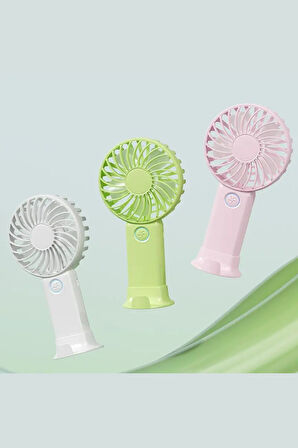3 Hız Kademeli Şarjlı Sessiz El Vantilatörü Telefon Tutucu Özellikli El Masa Fanı