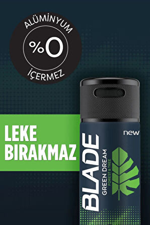 2 Adet Blade Green Dream Erkek Deodorant 150 Ml Hızlı Kurur, Leke Bırakmaz