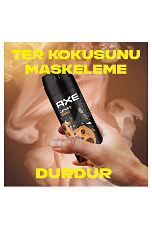 3 Adet Axe Erkek Sprey Deodorant Leather & Cookies 48 Saat Etkileyeci Koku 150 ml
