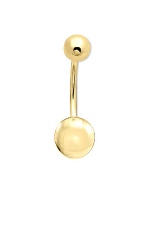 8 Mm Altın Düz Toplu Göbek Piercingi