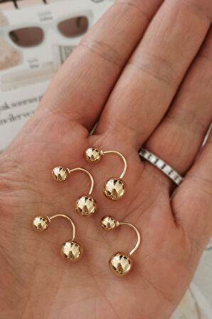8 Mm Altın Düz Toplu Göbek Piercingi