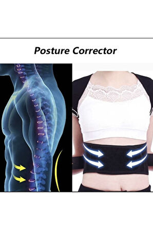 Çift Balenli Dik Durus Korsesi Kadın Erkek Bel Sırt Dik Durmak Için Korse