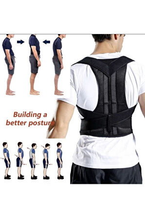 Çift Balenli Dik Durus Korsesi Kadın Erkek Bel Sırt Dik Durmak Için Korse