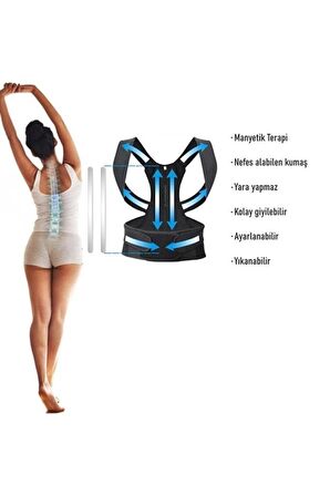 Çift Balenli Bel Ve Sırt Korsesi Dik Durus Spor Bel Sırt Omuz Kambur Önleyici Korse