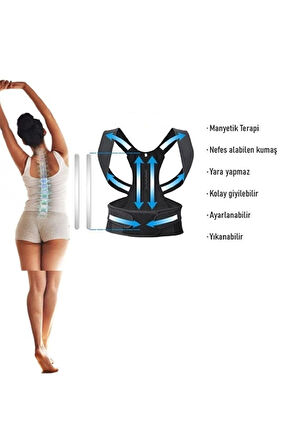 Çift Balenli Bel Ve Sırt Korsesi Dik Durus Spor Bel Sırt Omuz Kambur Önleyici Korse