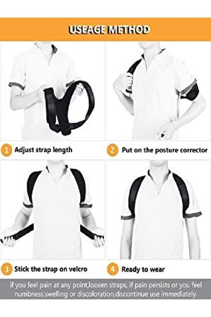 Deri Desenli Kemerli Ortopedik Omuz Dik Duruş Korsesi Medikal Dik Duruş Aparatı