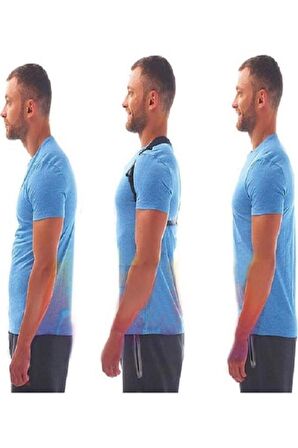 Deri Desenli Kemerli Ortopedik Omuz Dik Duruş Korsesi Medikal Dik Duruş Aparatı