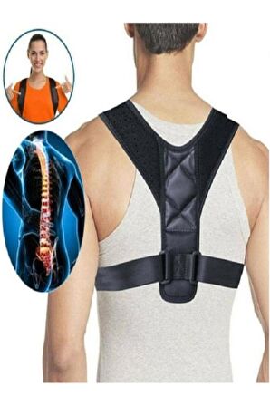 Vücut Dik Duruş Omuz Sırt Bel Korsesi Medikal Ortopedik Posture Kamburluk Önleyici Yelek Desenli