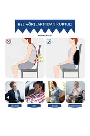 Sırt Yastığı Sırt Minderi Sandalye Yastığı Koltuk Sırt Minderi Ortopedik Minder Bel Minder