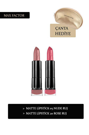 Max Factor Matte Çanta Hediyeli 2-Li Ruj Seti 