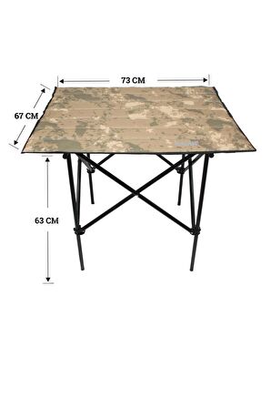 Ahşap Katlanır Kamp Masası (çöl Desen)