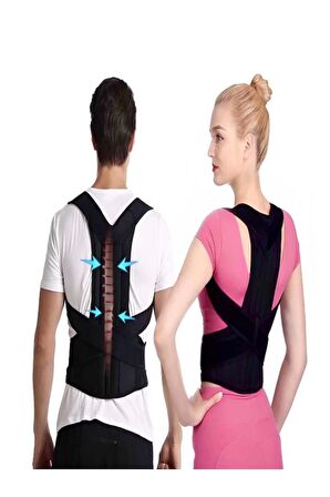 Çift Balenli Dik Durmayı Sağlayan Sırt Omuz Bel Korsesi Unisex Kamburluk Önleyici Dik Duruş Korsesi