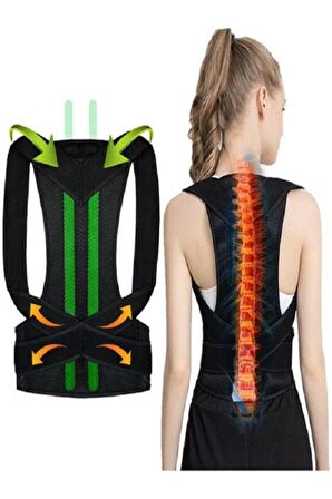 Çift Balenli Dik Durmayı Sağlayan Sırt Omuz Bel Korsesi Unisex Kamburluk Önleyici Dik Duruş Korsesi