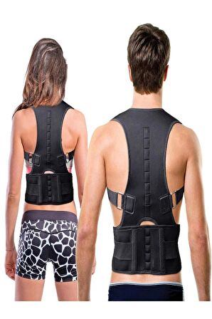 Unisex Siyah Manyetik Dik Duruş Korsesi Dik Durmak Için Korse Aparatı