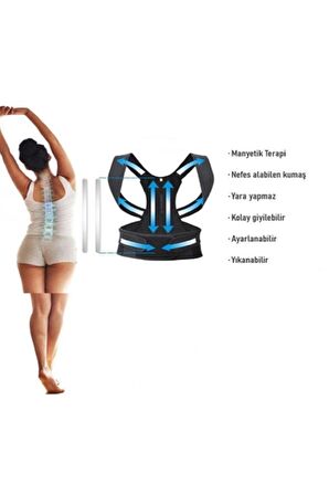 Çift Balenli Bel Ve Sırt Korsesi Dik Durus Spor Bel Sırt Omuz Kambur Önleyici Korse