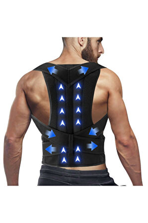 Çift Balenli Dik Durmayı Sağlayan Sırt Omuz Bel Korsesi Unisex Kamburluk Önleyici Dik Duruş Korsesi