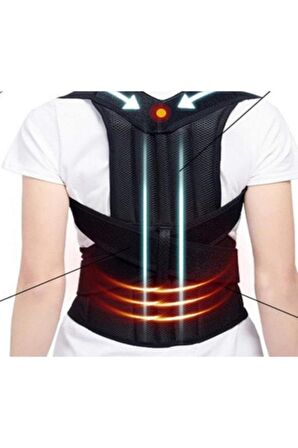Unisex Balenli Dik Durmayı Sağlayan Sırt Bel Korsesi Dik Duruş Korsesi
