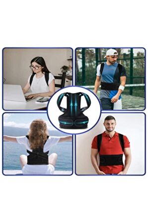 Unisex Balenli Dik Durmayı Sağlayan Sırt Bel Korsesi Kamburluk Önleyici Dik Duruş Korsesi