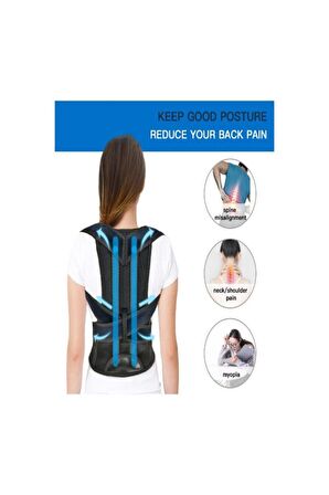 Medikal Unisex Çift Balenli Dik Duruş Korsesi Kifoz Skolyoz Korsesi Omuz Sırt Bel Korsesi