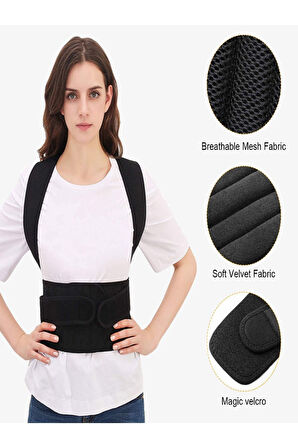 Unisex Balenli Dik Durmayı Sağlayan Sırt Bel Korsesi Kamburluk Önleyici Dik Duruş Korsesi