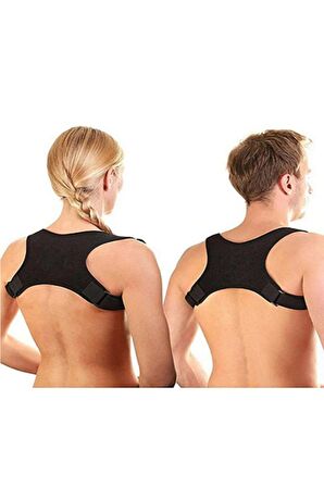Yeni Nesil Dik Duruş Korsesi Kamburluk Önleyici Terletmez Korse Unisex Siyah
