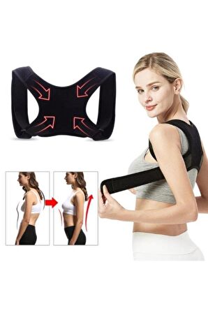 Unisex Siyah Kamburluk Önleyici Korse Sırt Korsesi