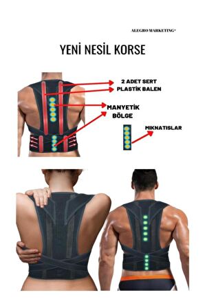 Balenli Ve Manyetik Dik Duruş Korsesi Kamburluk Önleyici Korse Yeni Tasarım