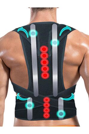 Ortopedik Dik Duruş Korsesi Kamburluk Önleyici Unisex Balenli Manyetik Korse
