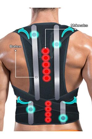 Balenli Manyetik Dik Duruş Korsesi Unisex