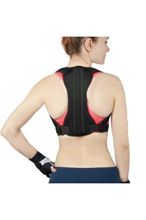 Unisex Siyah Balenli Medikal Korse Ortopedik Kamburluk Önleyici Sırt Dik Duruş Korsesi